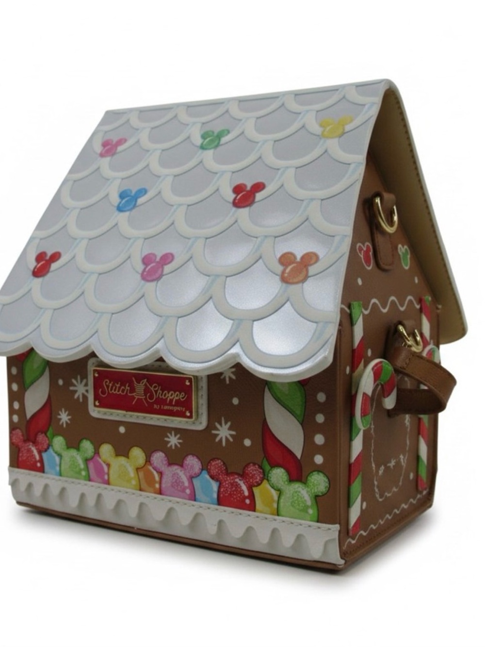 Stitch Shoppe Holiday Gingerbread House Crossbody Bag - Multi (6.4"W x 7.4"D x 6